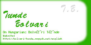 tunde bolvari business card